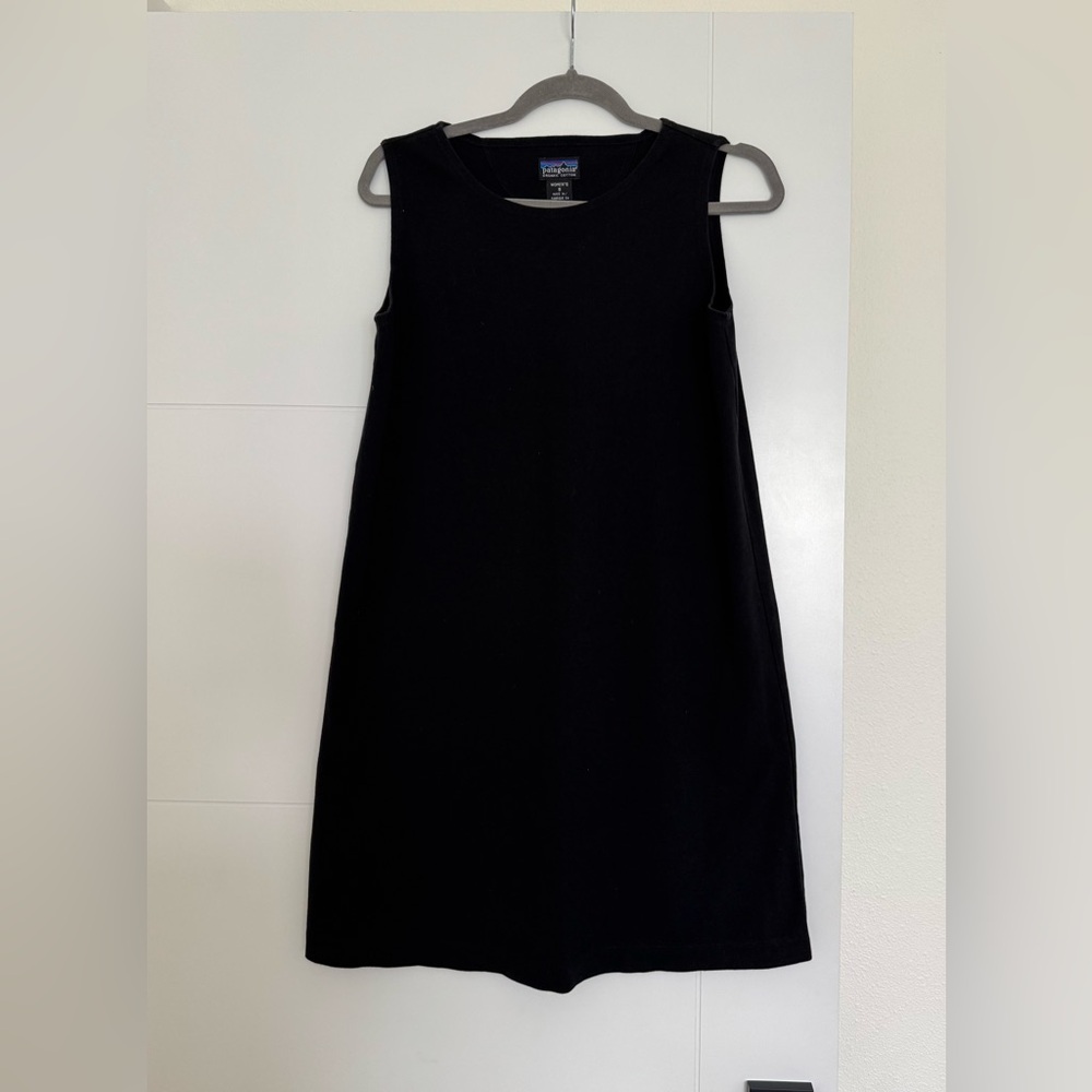 Patagonia Dress Women's Small Black Knit Organic Cotton Blend Sleeveless Comfort